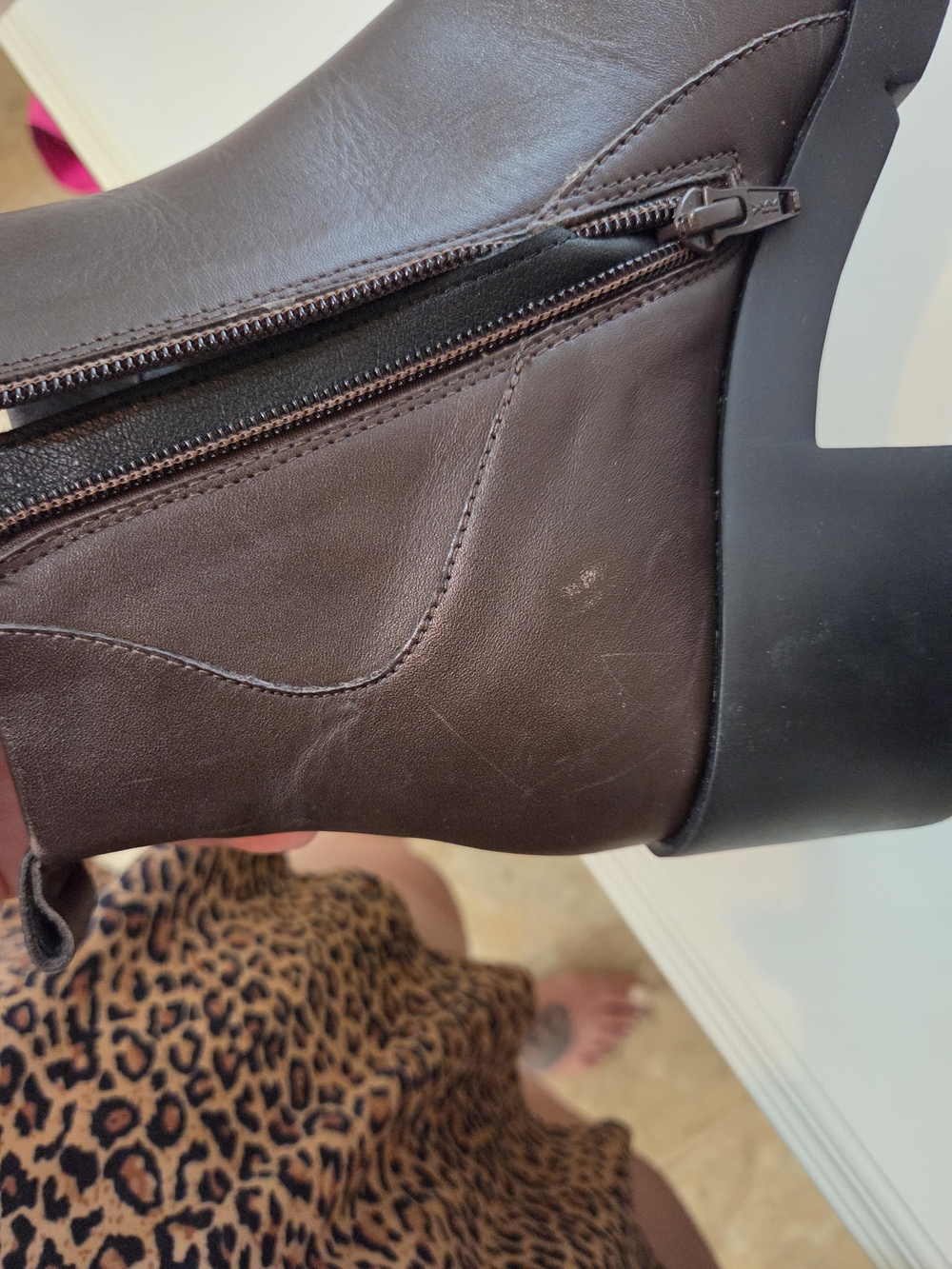 New Camper Leather Boots Women Chocolate Brown - Picture 5 of 9